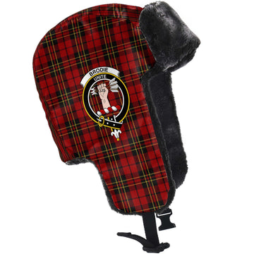 Brodie Tartan Winter Trapper Hat with Family Crest - Tartan Vibes Clothing