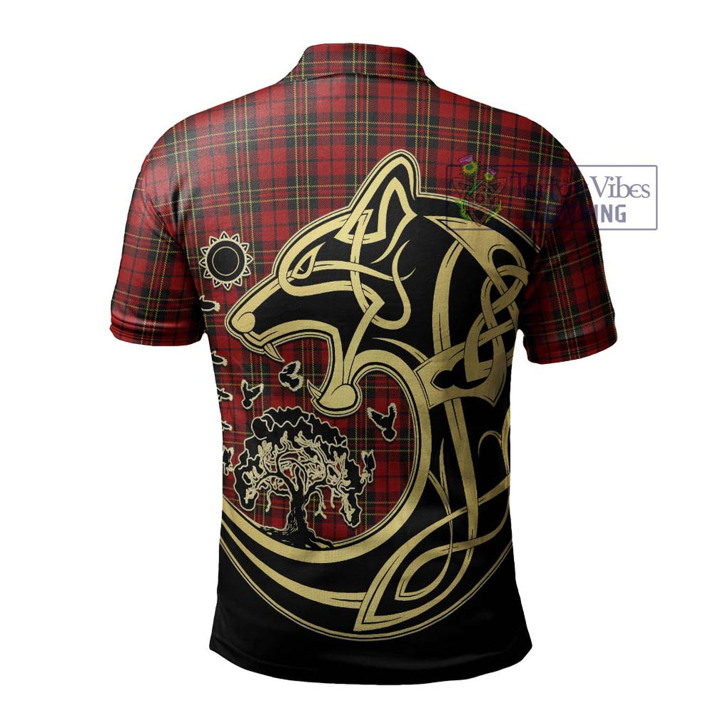 Brodie Tartan Polo Shirt with Family Crest Celtic Wolf Style - Tartan Vibes Clothing