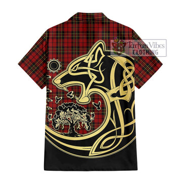 Brodie Tartan Hawaiian Shirt with Family Crest Celtic Wolf Style - Tartan Vibes Clothing