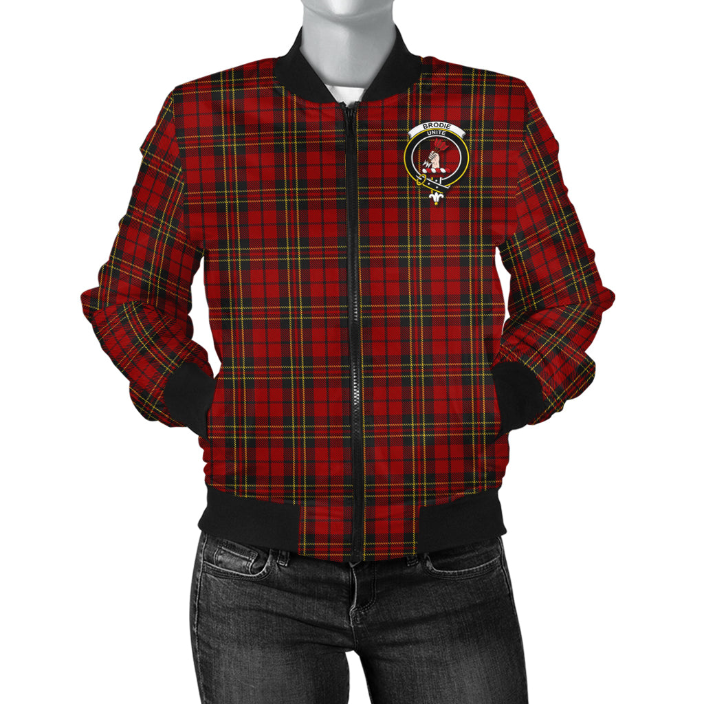 Brodie Tartan Bomber Jacket with Family Crest - Tartanvibesclothing