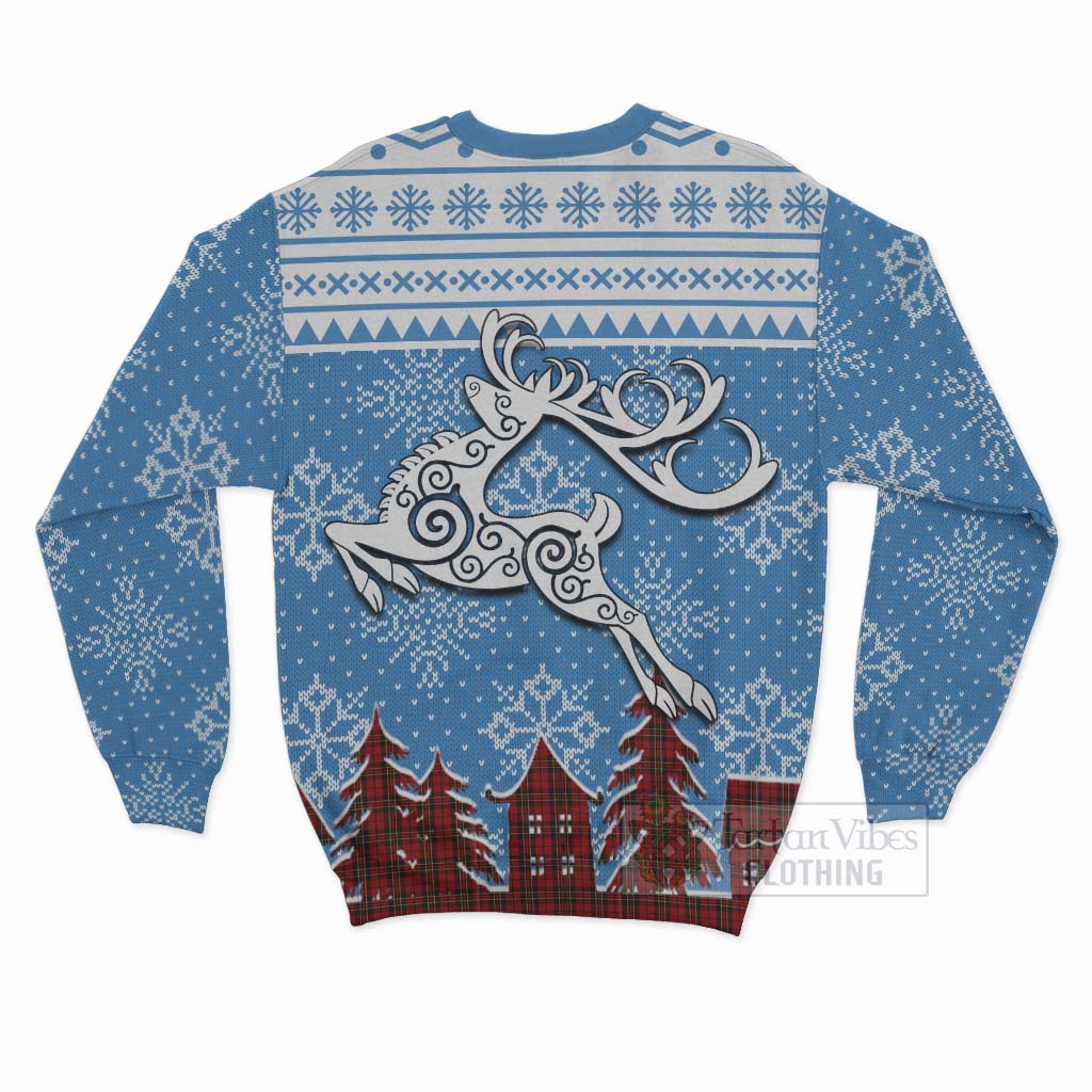 Brodie Clan Christmas Sweatshirt Celtic Reindeer Style - Tartan Vibes Clothing
