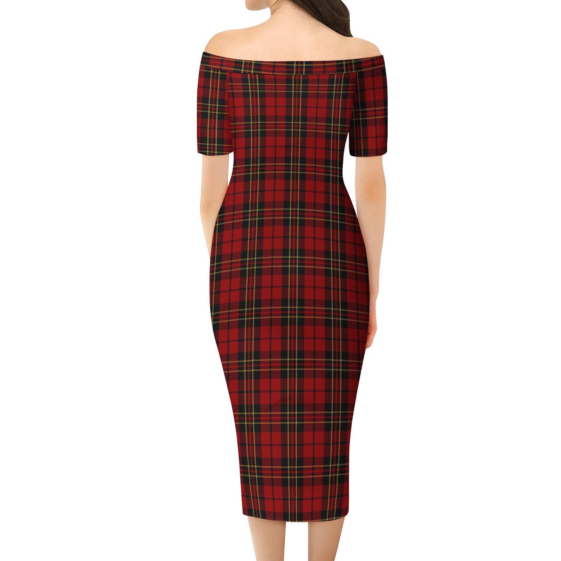 Brodie Tartan Off Shoulder Lady Dress - Tartan Vibes Clothing