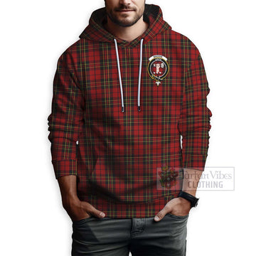 Brodie Tartan Hoodie with Family Crest and Bearded Skull Holding Bottles of Whiskey - Tartan Vibes Clothing