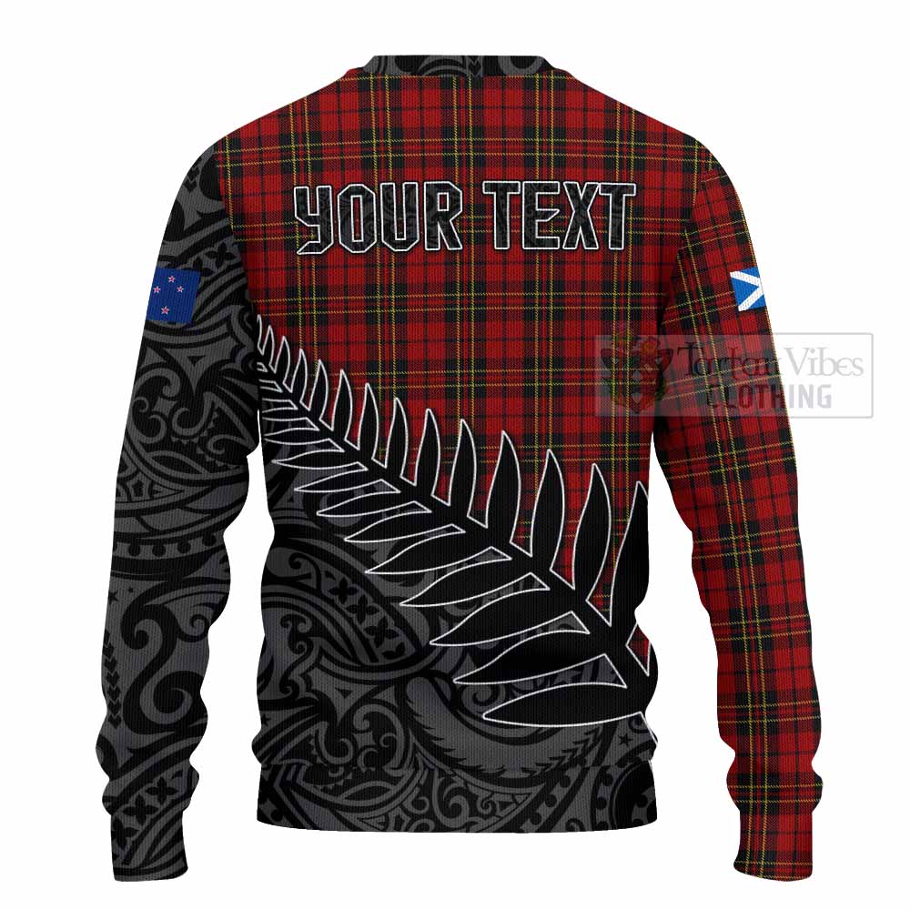 Brodie Crest Tartan Knitted Sweater with New Zealand Silver Fern Half Style - Tartan Vibes Clothing