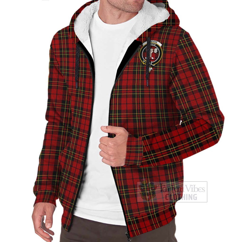 Brodie Tartan Sherpa Hoodie with Family Crest Celtic Skull Style Unisex - Tartan Vibes Clothing