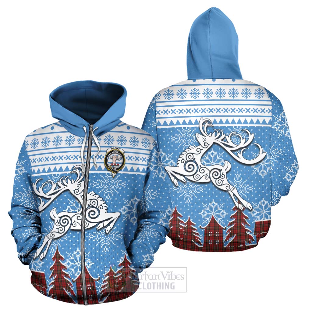 Brodie Clan Christmas Hoodie Celtic Reindeer Style - Tartan Vibes Clothing