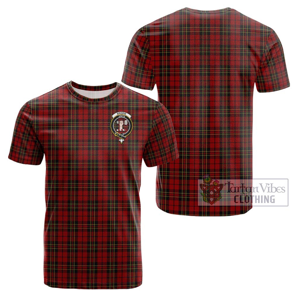 Brodie Tartan Cotton T-Shirt with Family Crest Kid's Shirt - Tartanvibesclothing Shop