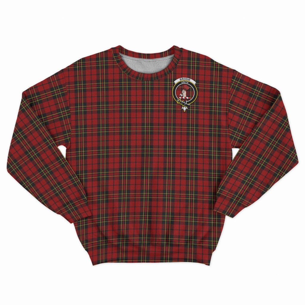 Brodie Tartan Sweatshirt with Family Crest - Tartanvibesclothing
