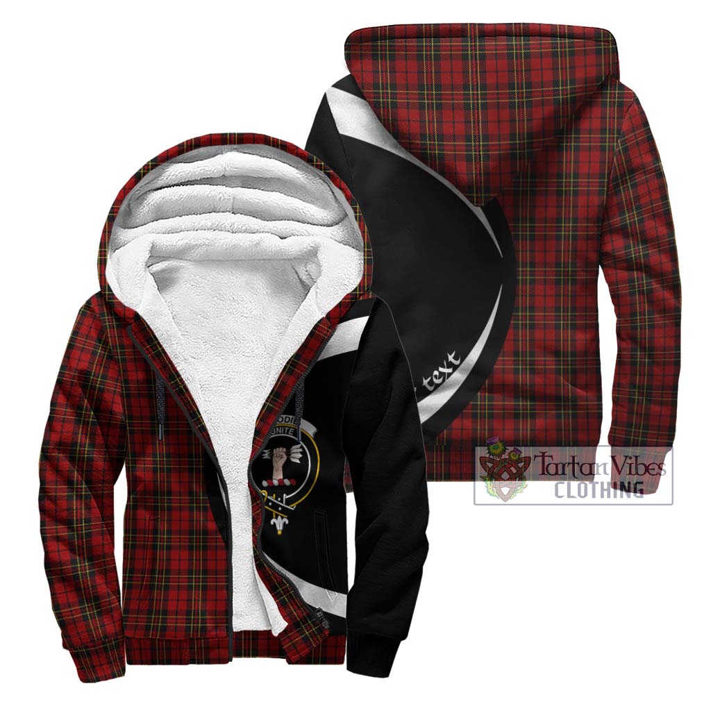 Brodie Tartan Sherpa Hoodie with Family Crest Circle Style Unisex - Tartan Vibes Clothing