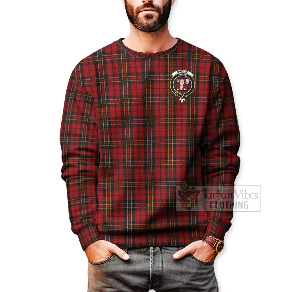 Brodie Tartan Sweatshirt with Family Crest Celtic Skull Style - Tartan Vibes Clothing