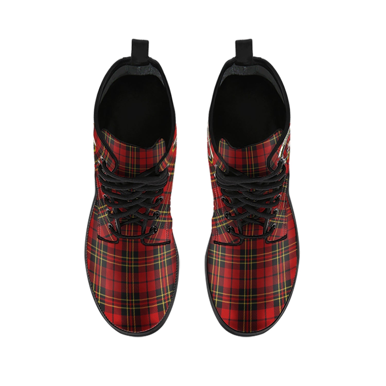Brodie Tartan Leather Boots with Family Crest - Tartan Vibes Clothing
