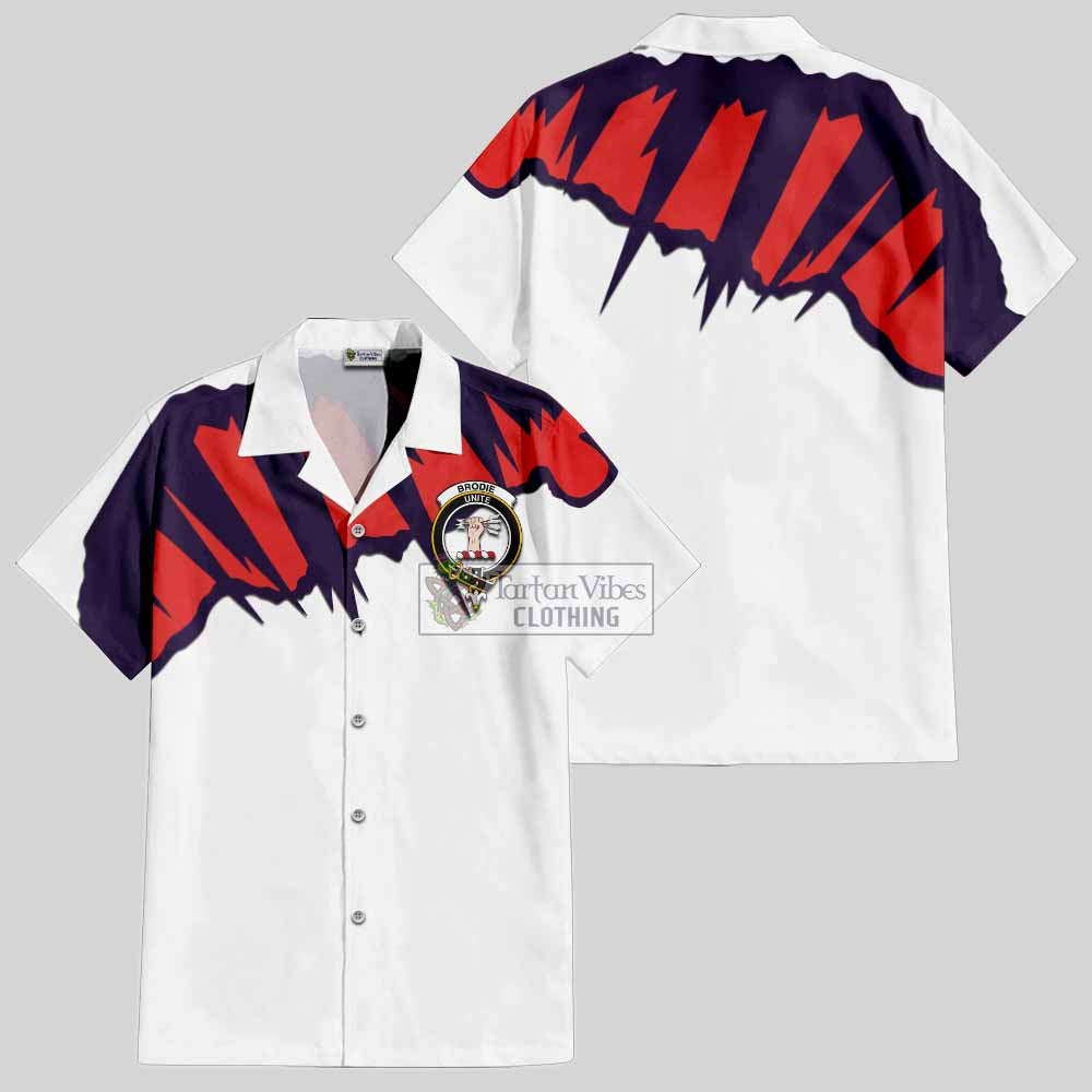 Brodie Clan Crest Hawaiian Shirt with Retro Sport Style - 2D-tartanvibesclothing