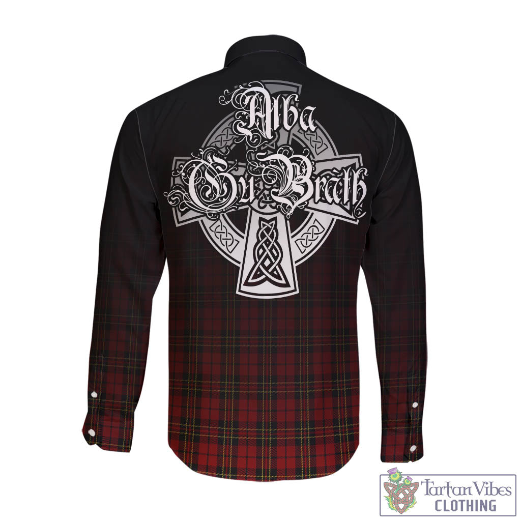 Tartan Vibes Clothing Brodie Tartan Long Sleeve Button Up Featuring Alba Gu Brath Family Crest Celtic Inspired
