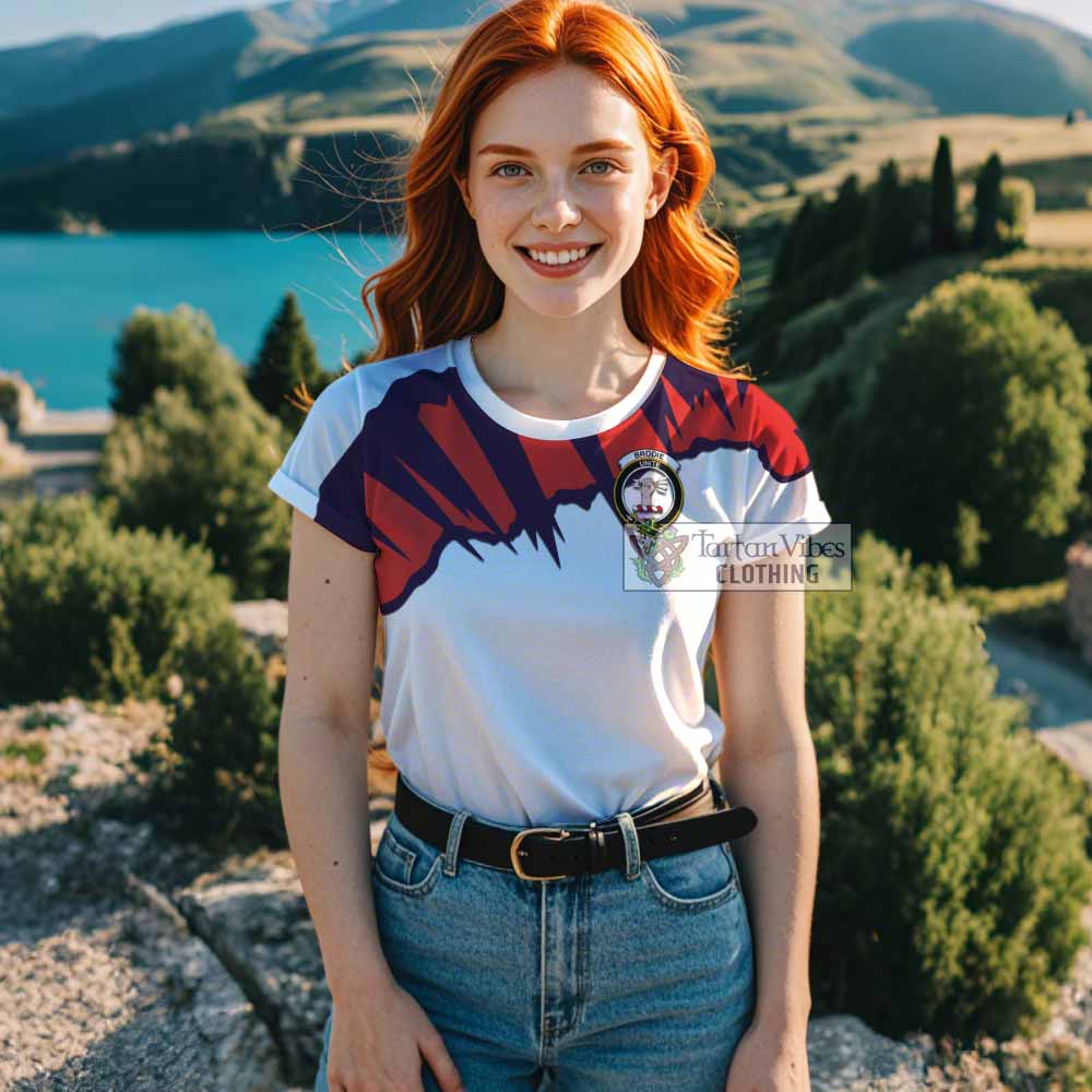 Brodie Clan Crest T-Shirt with Retro Sport Style - 2D-tartanvibesclothing