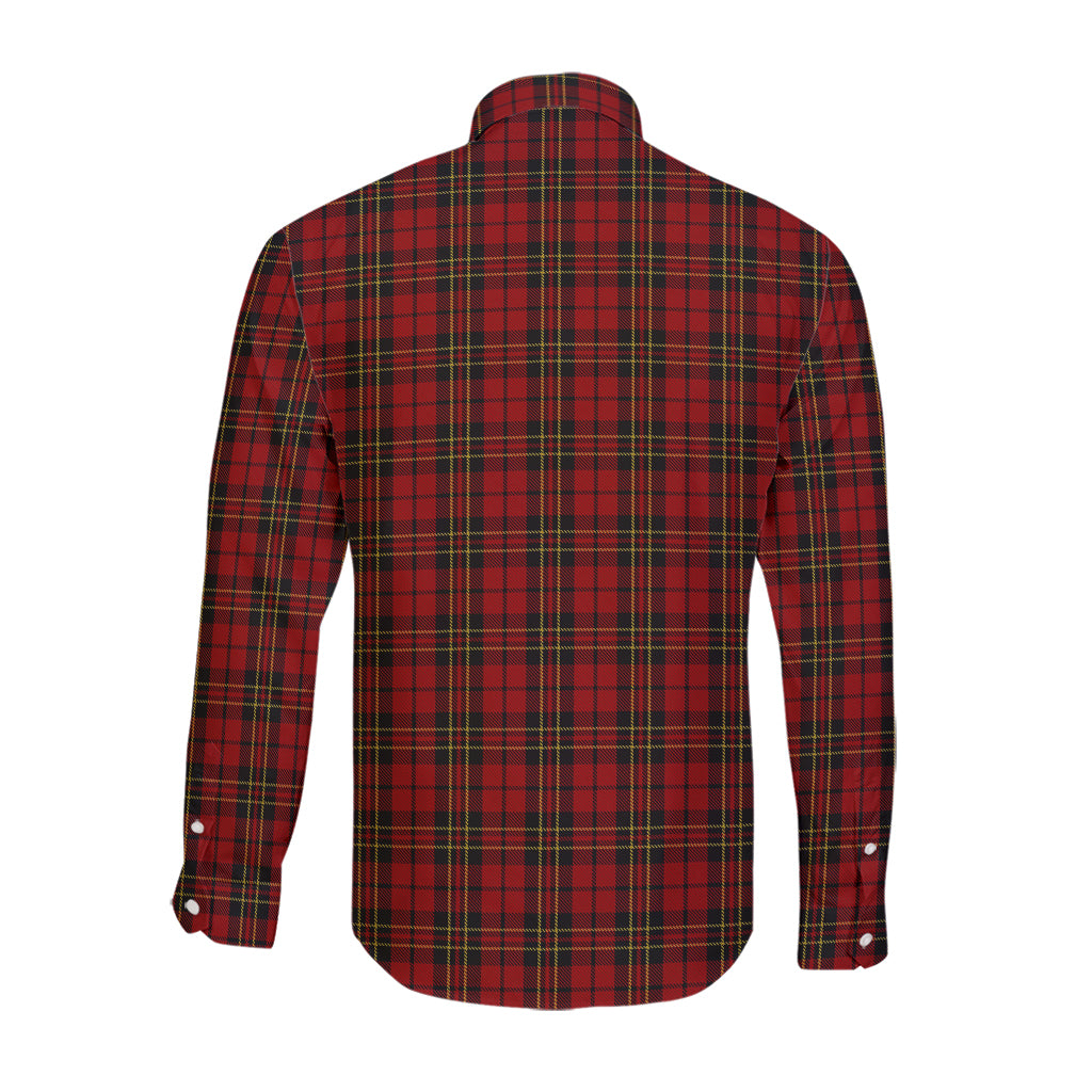 Brodie Tartan Long Sleeve Button Up Shirt with Family Crest - Tartanvibesclothing