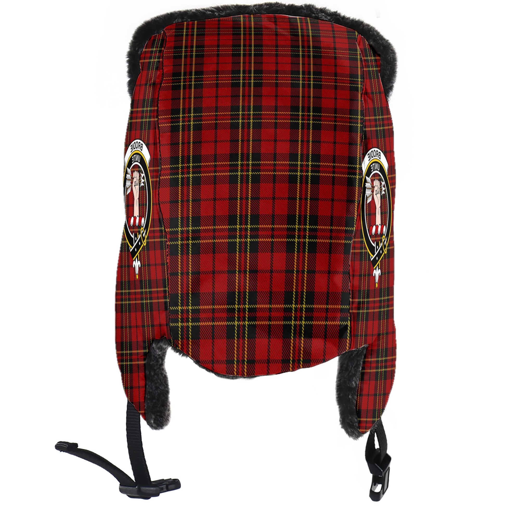 Brodie Tartan Winter Trapper Hat with Family Crest - Tartan Vibes Clothing