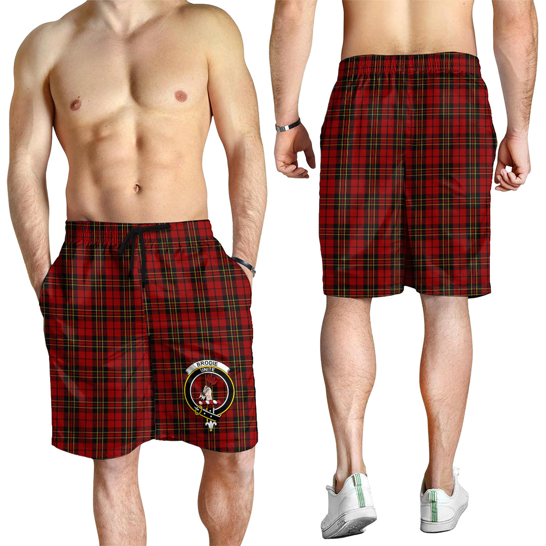 Brodie Tartan Mens Shorts with Family Crest - Tartan Vibes Clothing