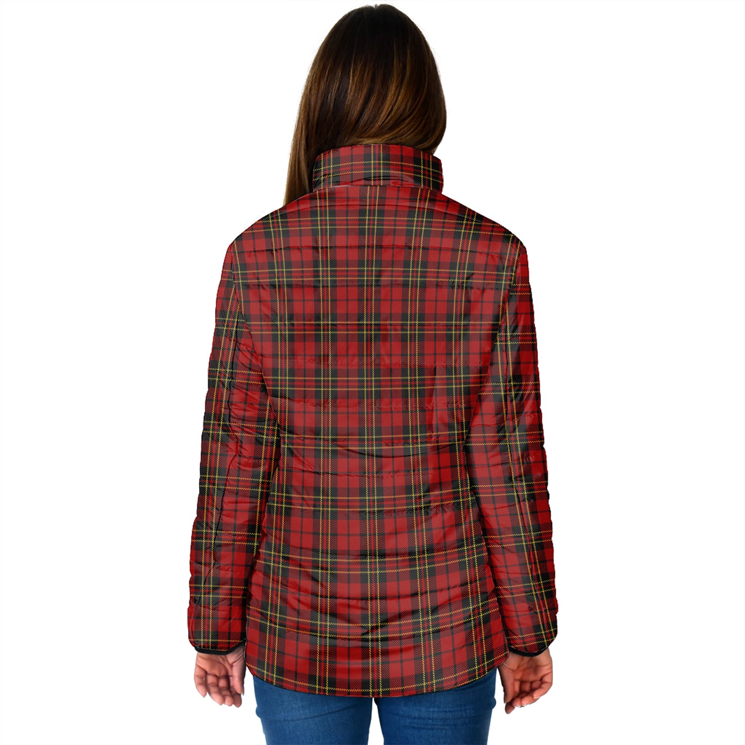 Brodie Tartan Padded Jacket with Family Crest - Tartanvibesclothing