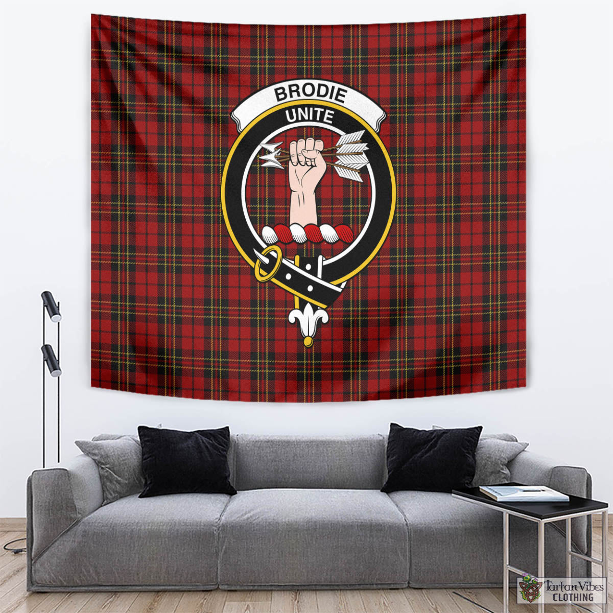 Brodie Tartan Tapestry Wall Hanging and Home Decor for Room with Family Crest - Tartan Vibes Clothing