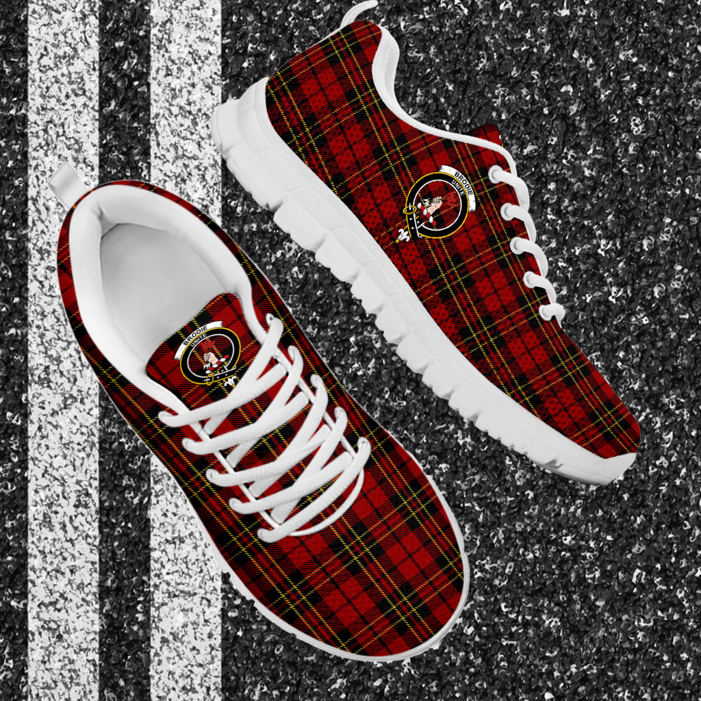 Brodie Tartan Sneakers with Family Crest - Tartanvibesclothing