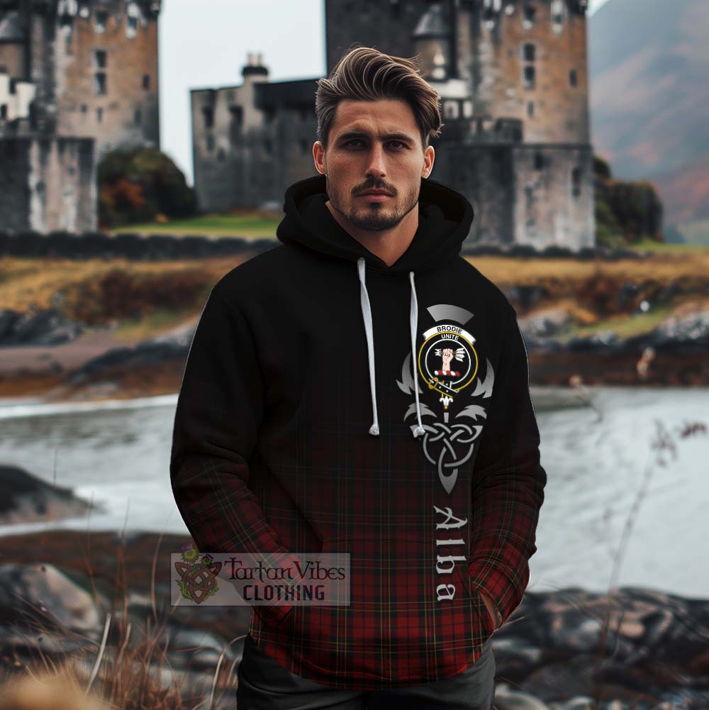 Tartan Vibes Clothing Brodie Tartan Cotton Hoodie Featuring Alba Gu Brath Family Crest Celtic Inspired