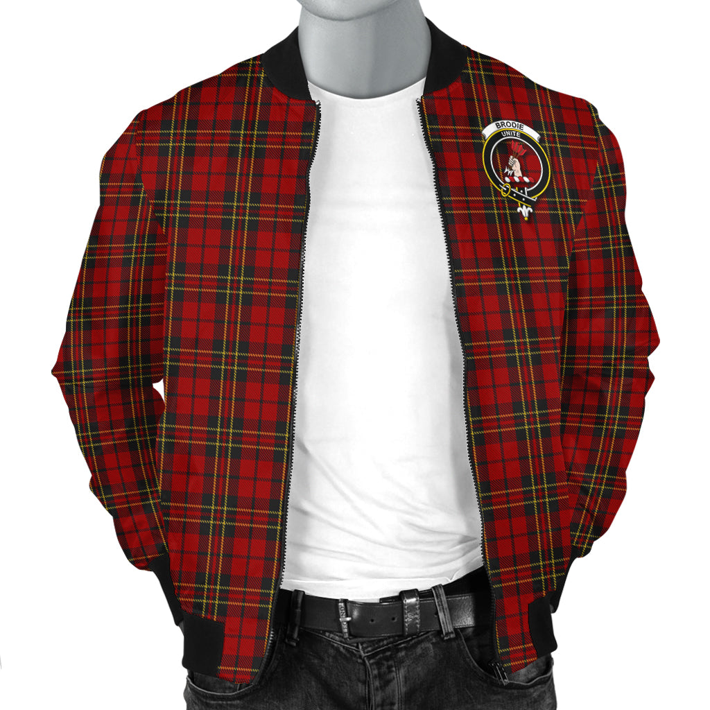Brodie Tartan Bomber Jacket with Family Crest - Tartanvibesclothing
