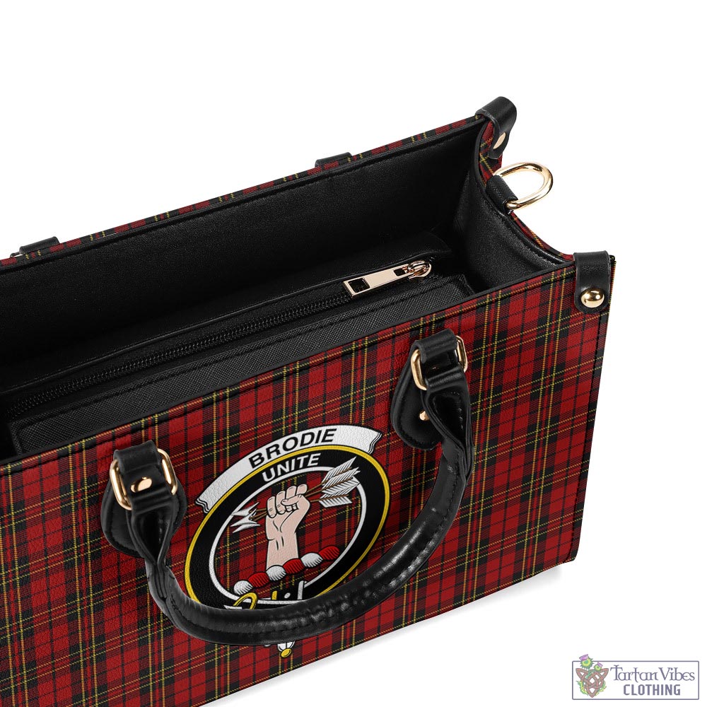 Brodie Tartan Luxury Leather Handbags with Family Crest - Tartan Vibes Clothing