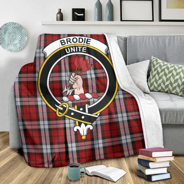 Brodie Dress Tartan Blanket with Family Crest