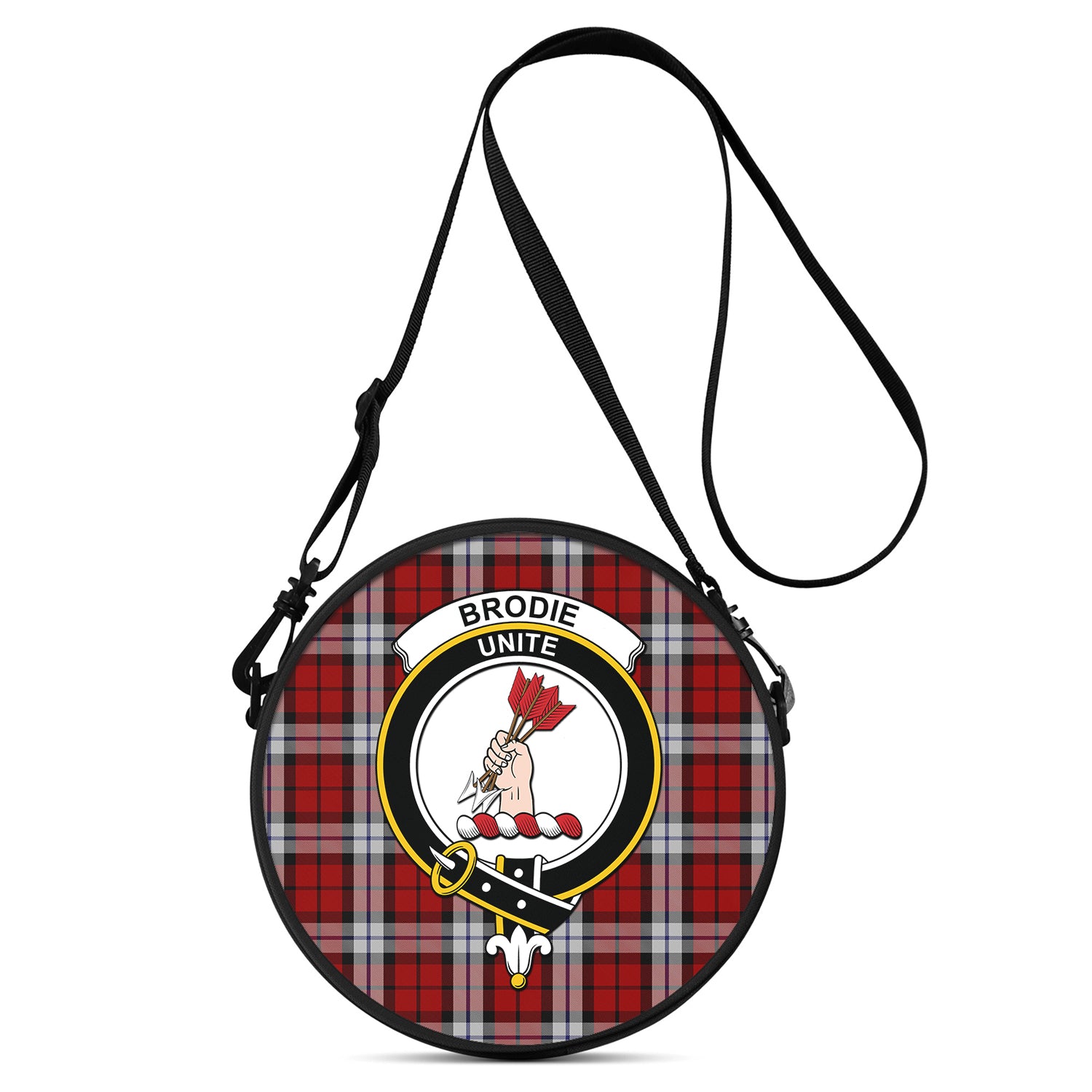 Brodie Dress Tartan Round Satchel Bags with Family Crest One Size 9*9*2.7 inch - Tartanvibesclothing