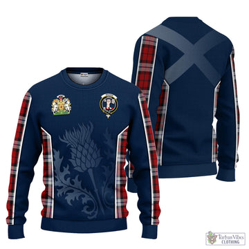 Brodie Dress Tartan Knitted Sweatshirt with Family Crest and Scottish Thistle Vibes Sport Style