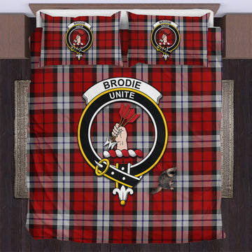 Brodie Dress Tartan Bedding Set with Family Crest