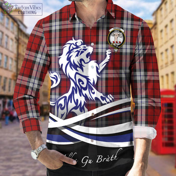 Brodie Dress Tartan Long Sleeve Button Up Shirt with Alba Gu Brath Regal Lion Emblem