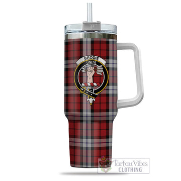 Brodie Dress Tartan and Family Crest Tumbler with Handle