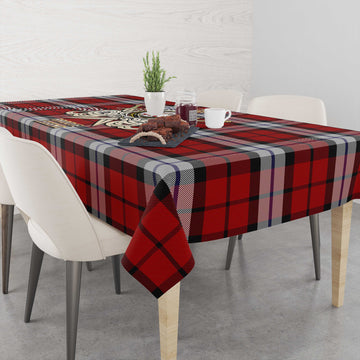 Brodie Dress Tartan Tablecloth with Clan Crest and the Golden Sword of Courageous Legacy