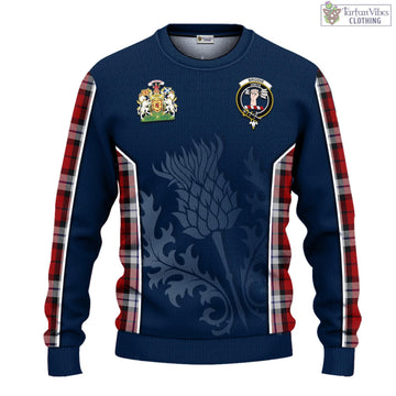 Brodie Dress Tartan Knitted Sweatshirt with Family Crest and Scottish Thistle Vibes Sport Style