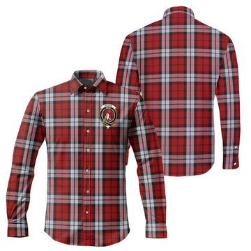 Brodie Dress Tartan Long Sleeve Button Up Shirt with Family Crest