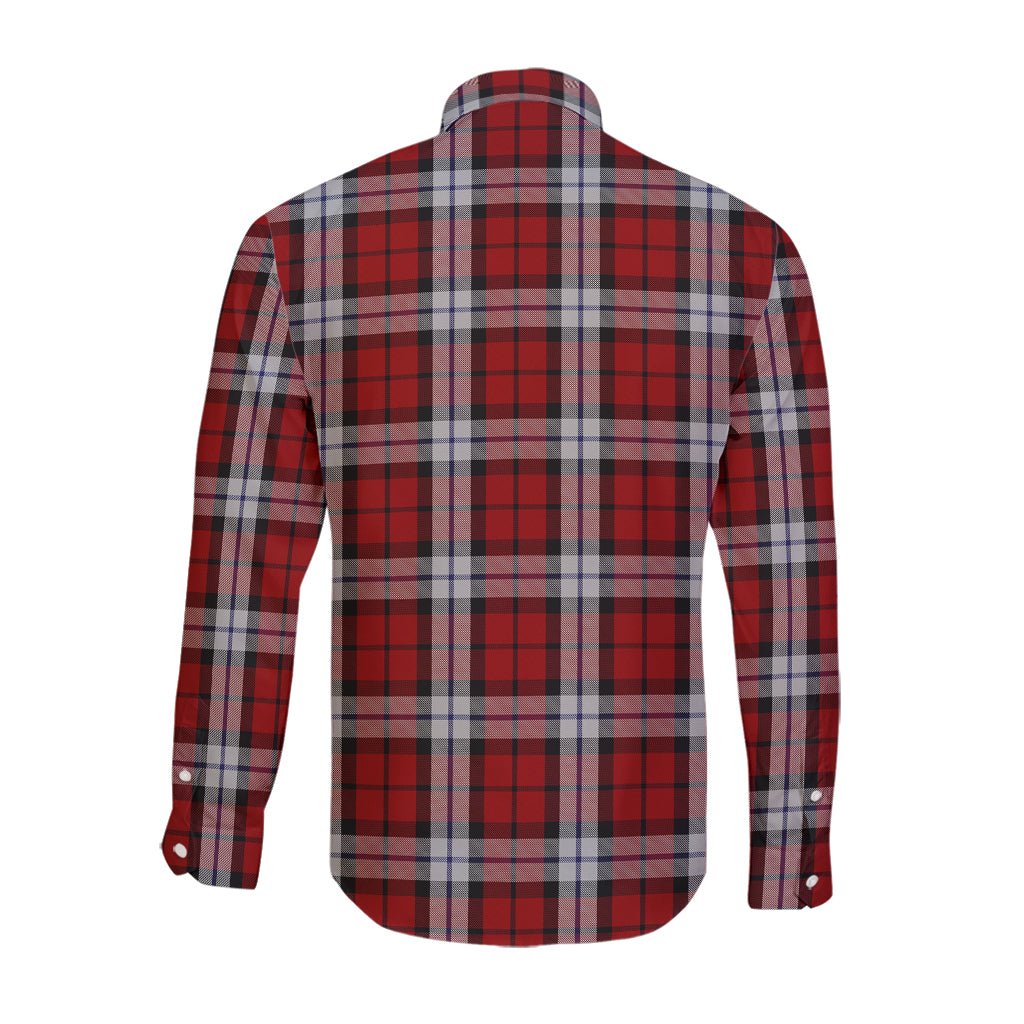 Brodie Dress Tartan Long Sleeve Button Up Shirt with Family Crest - Tartanvibesclothing