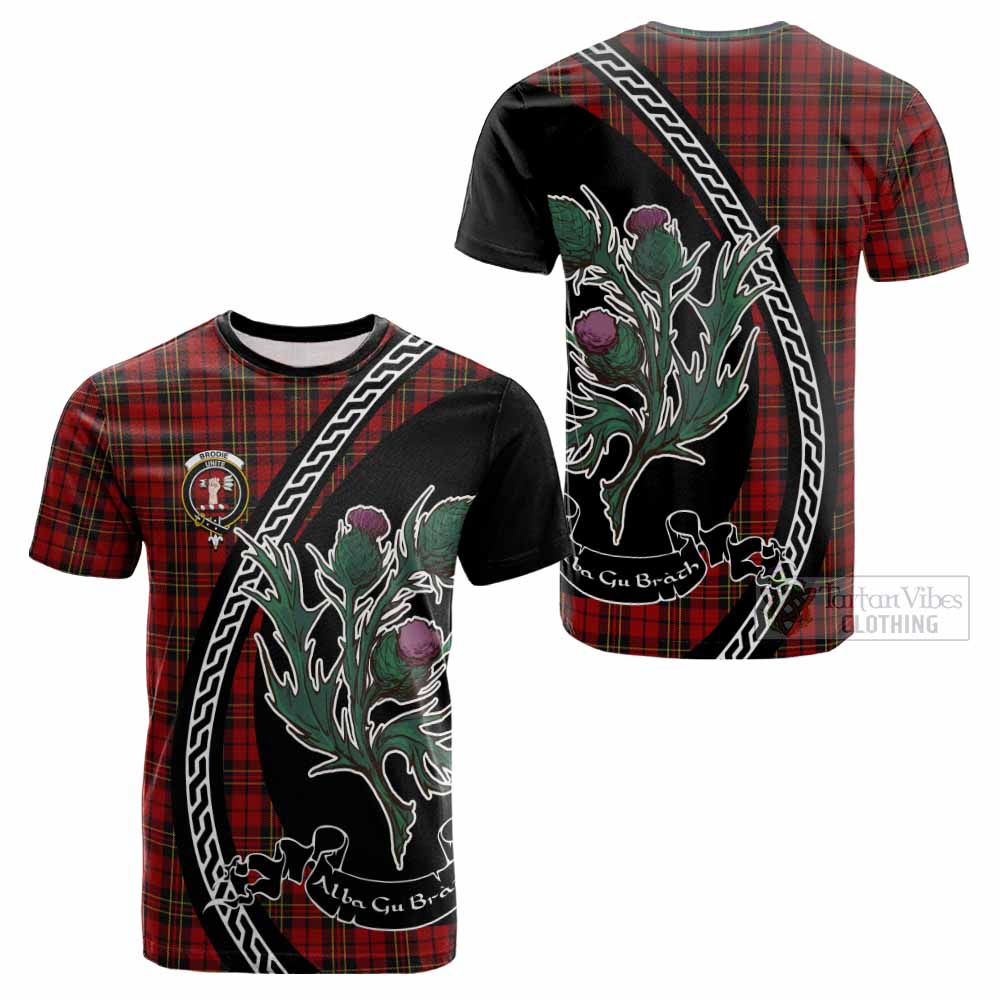 Brodie Family Crest Tartan Cotton T-shirt Alba Thistle Inspired - Tartan Vibes Clothing