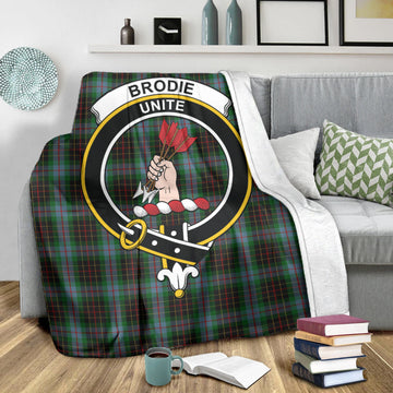 Brodie Hunting Tartan Blanket with Family Crest