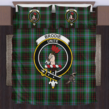 Brodie Hunting Tartan Bedding Set with Family Crest