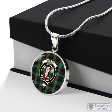 Brodie Hunting Tartan Circle Necklace with Family Crest