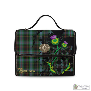 Brodie Hunting Tartan Waterproof Canvas Bag with Scotland Map and Thistle Celtic Accents