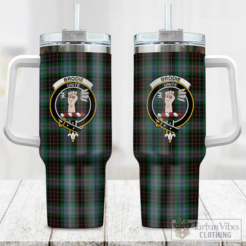 Brodie Hunting Tartan and Family Crest Tumbler with Handle