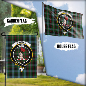 Brodie Hunting Tartan Flag with Family Crest