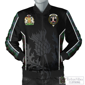 Brodie Hunting Tartan Bomber Jacket with Family Crest and Scottish Thistle Vibes Sport Style