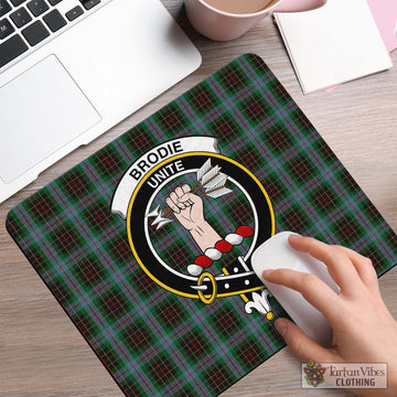 Brodie Hunting Tartan Mouse Pad with Family Crest