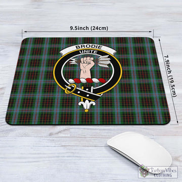 Brodie Hunting Tartan Mouse Pad with Family Crest