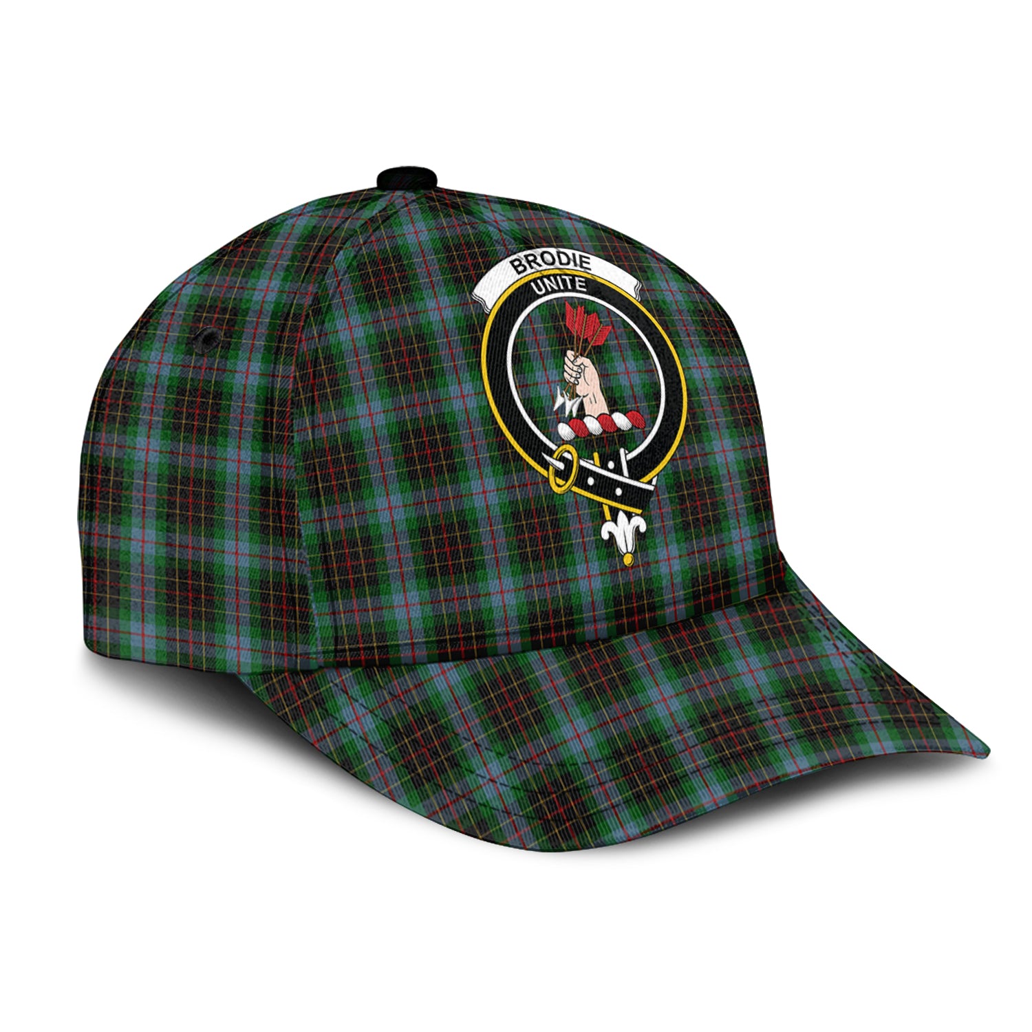 Brodie Hunting Tartan Classic Cap with Family Crest - Tartanvibesclothing
