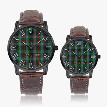 Brodie Hunting Tartan Personalized Your Text Leather Trap Quartz Watch