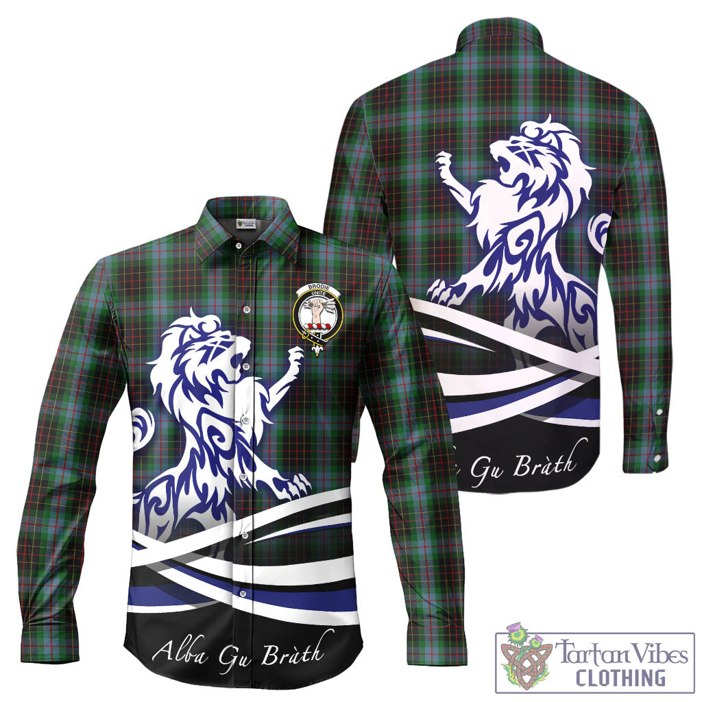 brodie-hunting-tartan-long-sleeve-button-up-shirt-with-alba-gu-brath-regal-lion-emblem